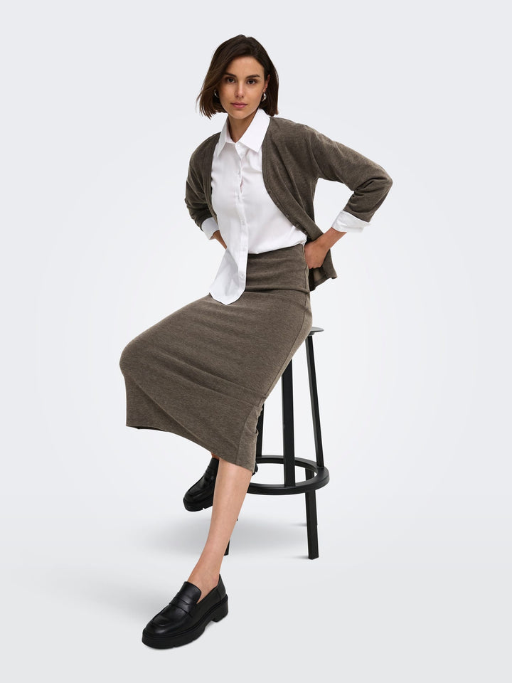 Jacqueline de Yong 15379456 Vita maxi rok bruin melee – dames