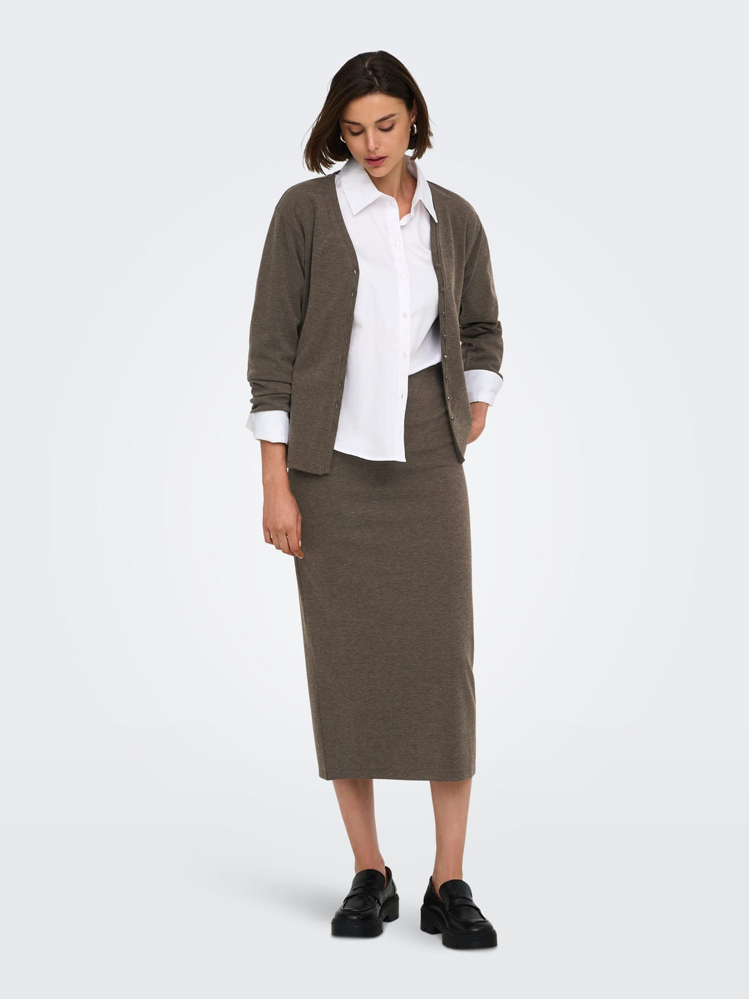 Jacqueline de Yong 15379456 Vita maxi rok bruin melee – dames
