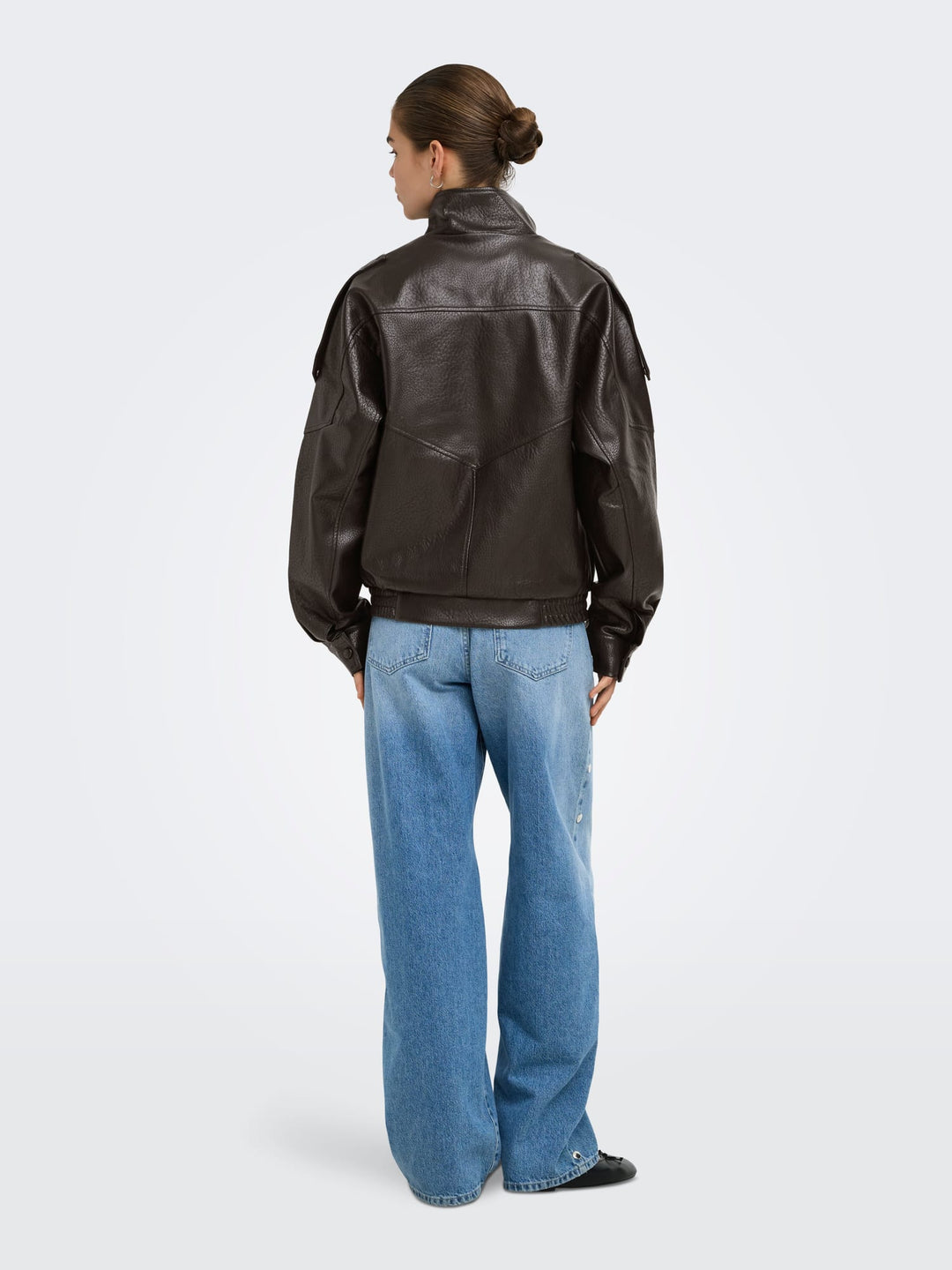 Only 15382263 Raye jack (imitatie) leer bruin