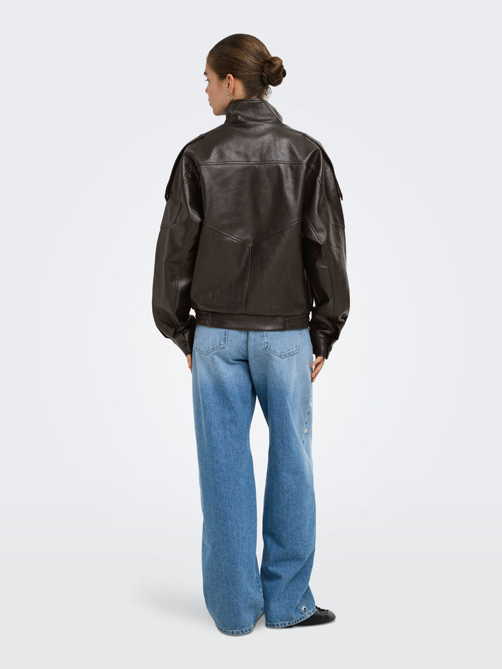 Only 15382263 Raye jack (imitatie) leer bruin