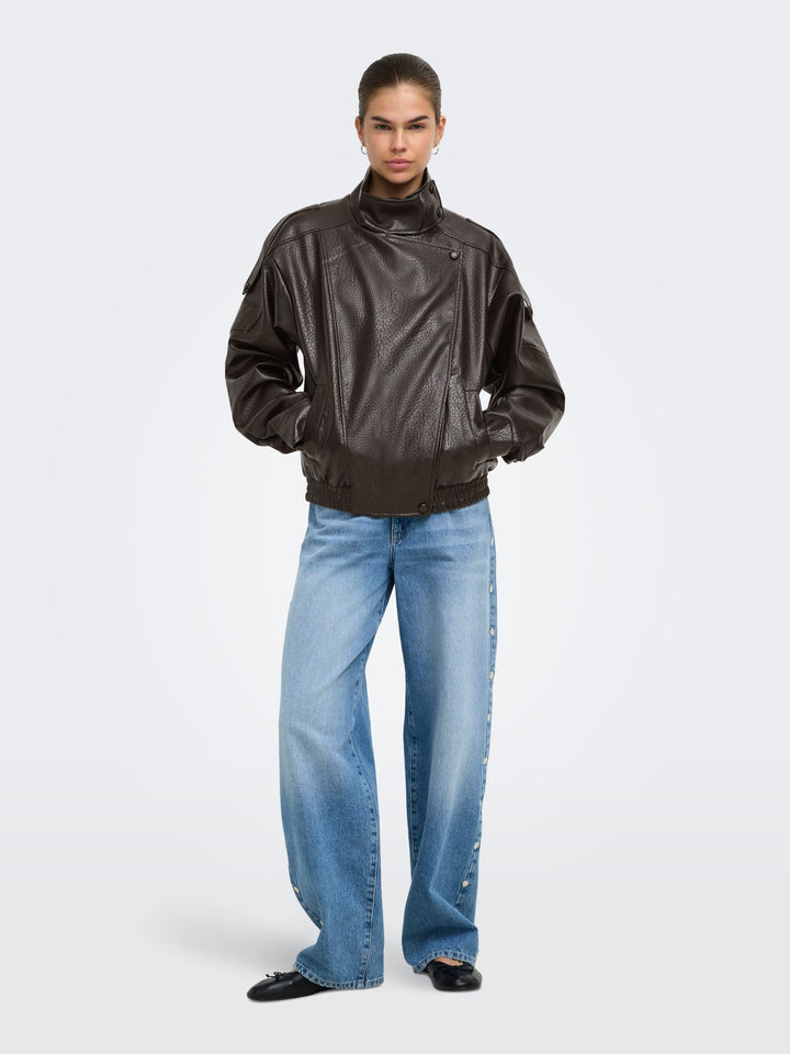 Only 15382263 Raye jack (imitatie) leer bruin