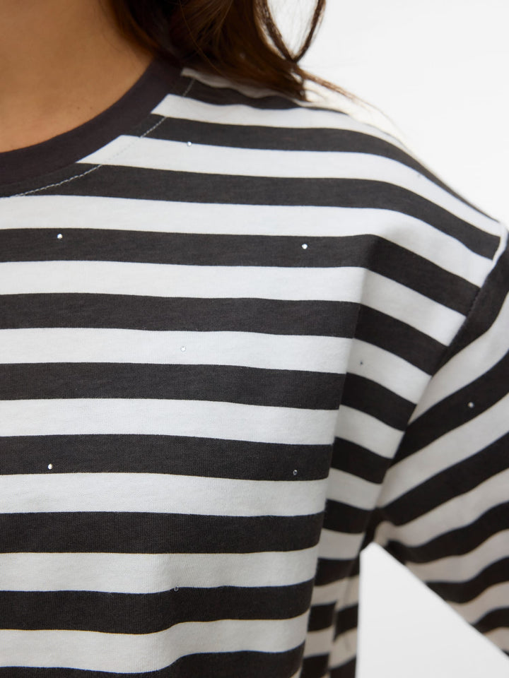 VERO MODA 10354678 kaysa t-shirt k/m dames bruin dessin