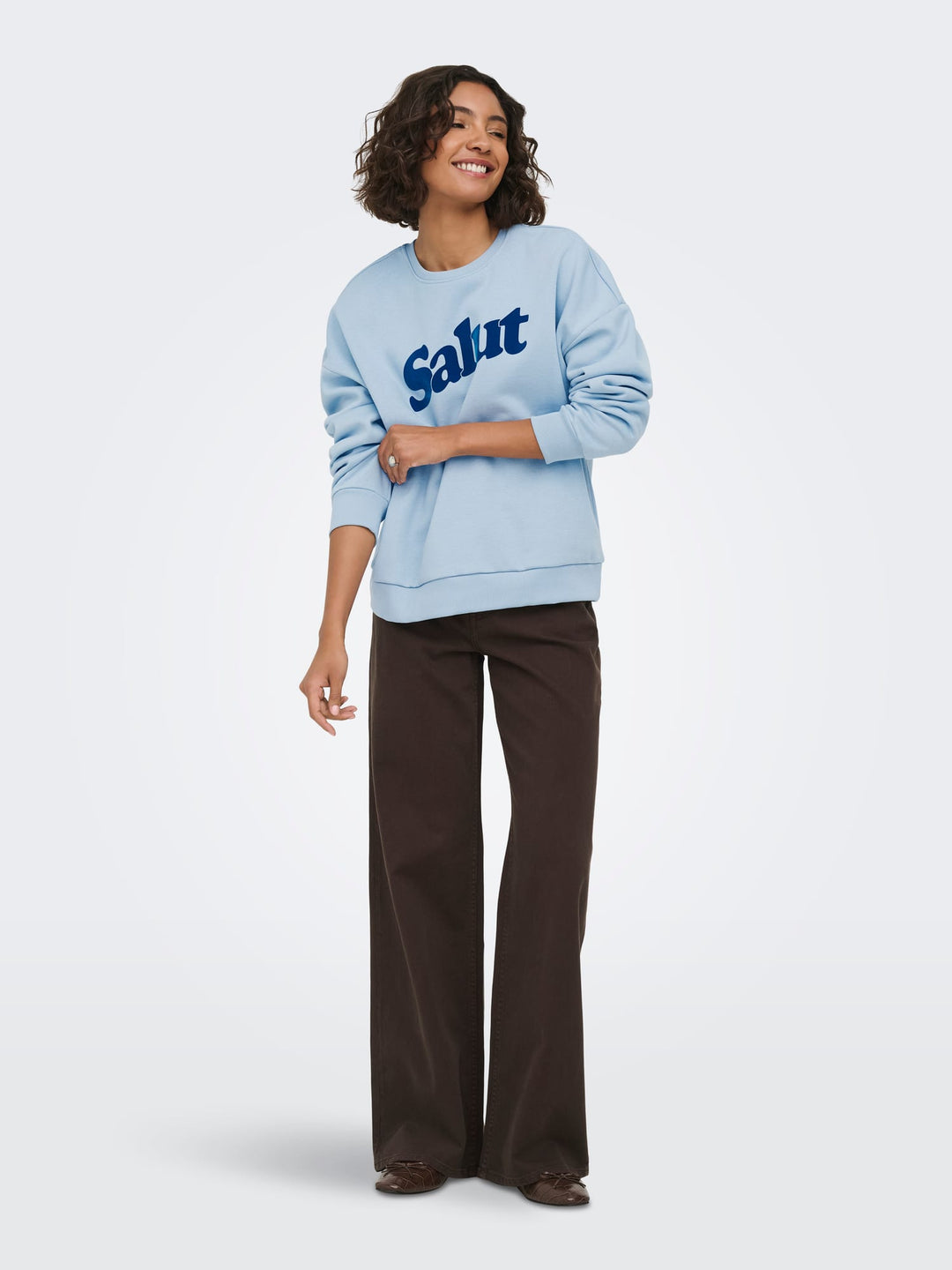 Only 15382701 Zalenta sweater dames lichtblauw