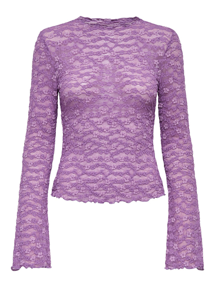 Only 15384092 Lollie top l/m dames – paars dessin