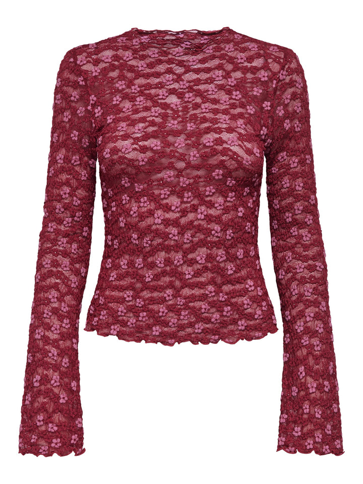 Only Lollie top rood dessin – dames