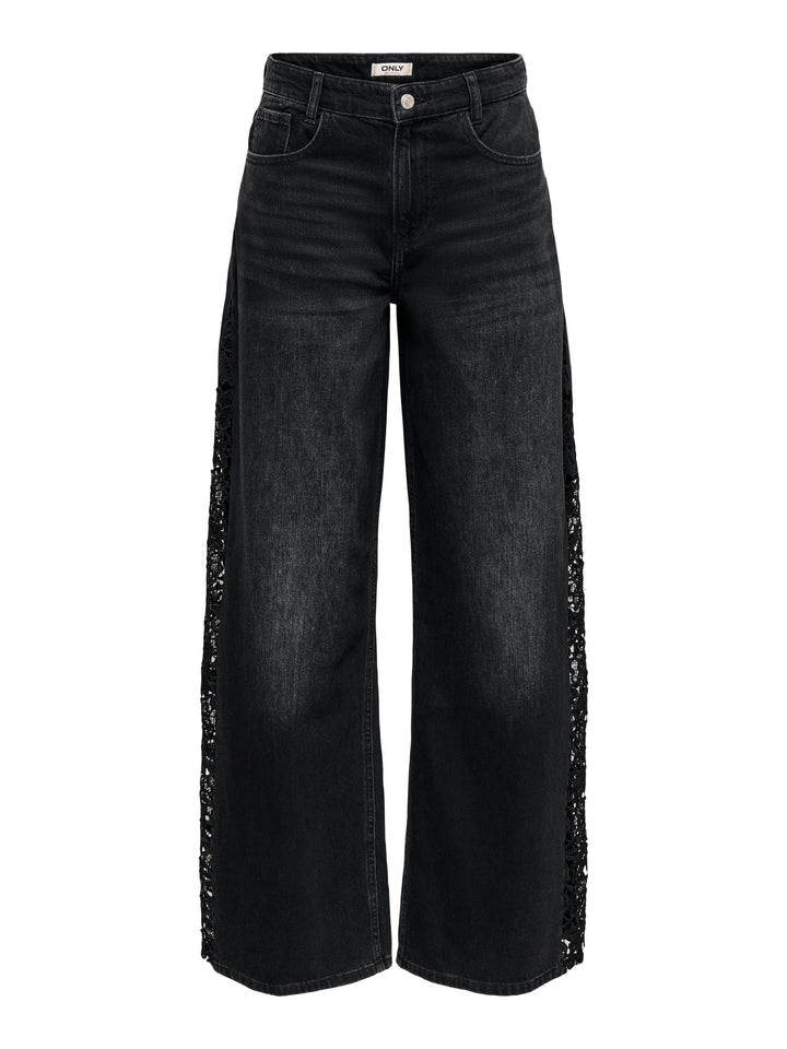 Only 15384847 Alanis loose fit jeans zwart denim – dames - Black Denim - L32