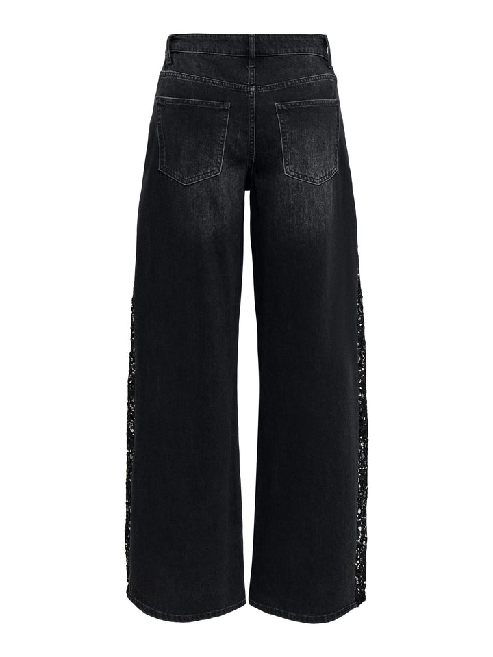 Only 15384847 Alanis loose fit jeans zwart denim – dames - Black Denim - L32