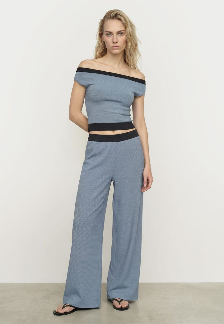 Hype Drop HDPAIGE Off-Shoulder Top – dames - Blauw Dessin