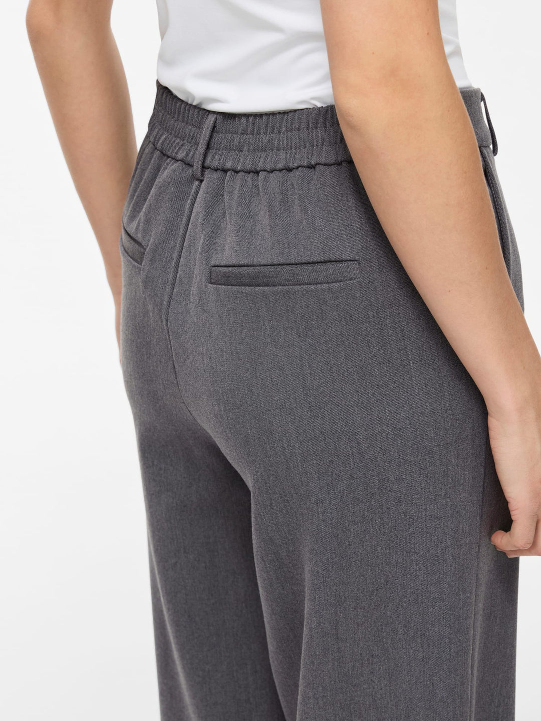 Vila VIVARONE HW WIDE PANT grijs – dames lange broek