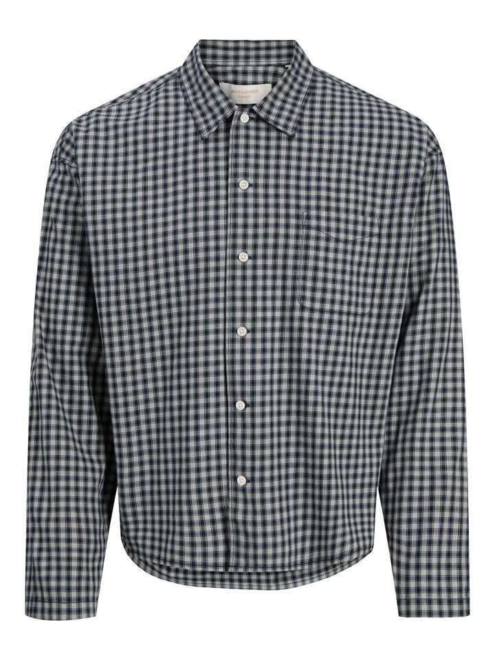 Jack &amp; Jones 12277479 Austin overhemd l/m heren blauw dessin