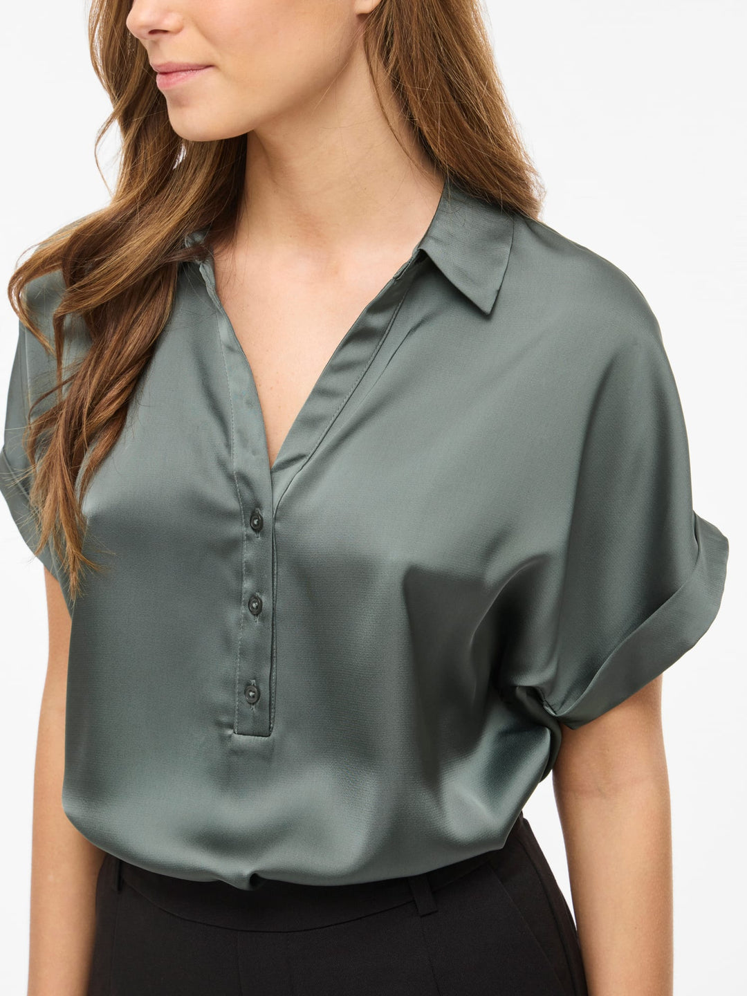 Vila 14107405 Enna polo k/m dames olijf