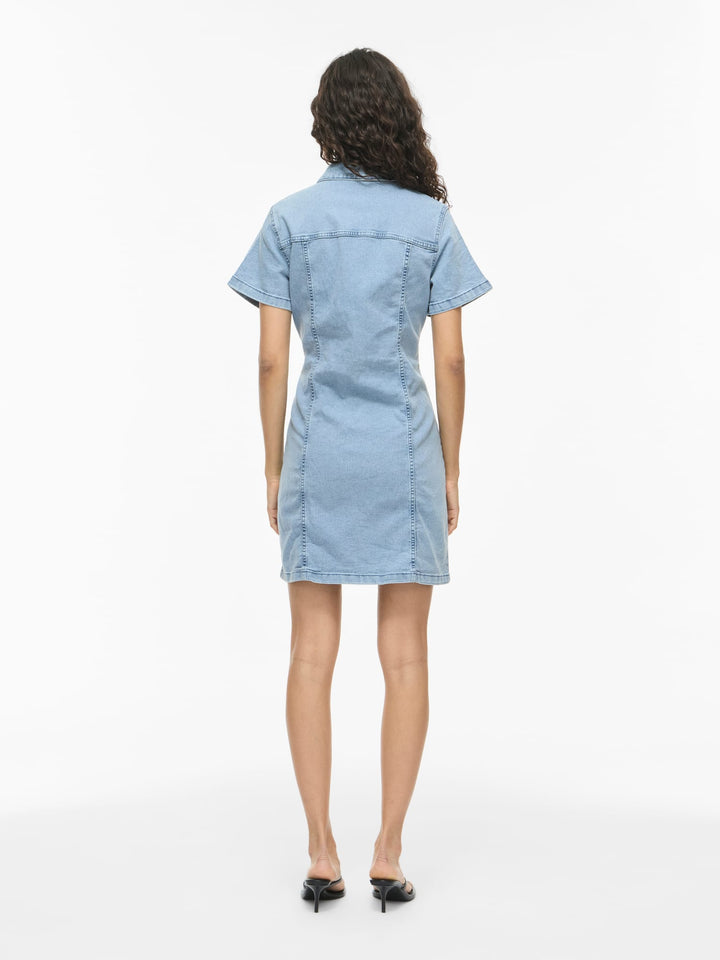 Vila VINISA S/S Denim jurk kort – dames - Blue Denim
