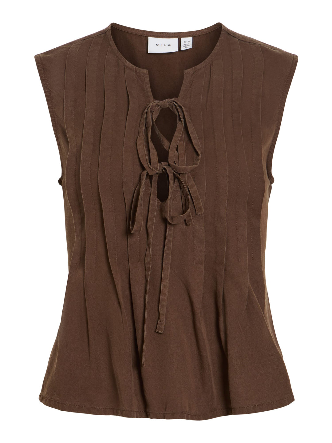 Vila VITEVIRA SL TIESTRING TOP bruin – dames top