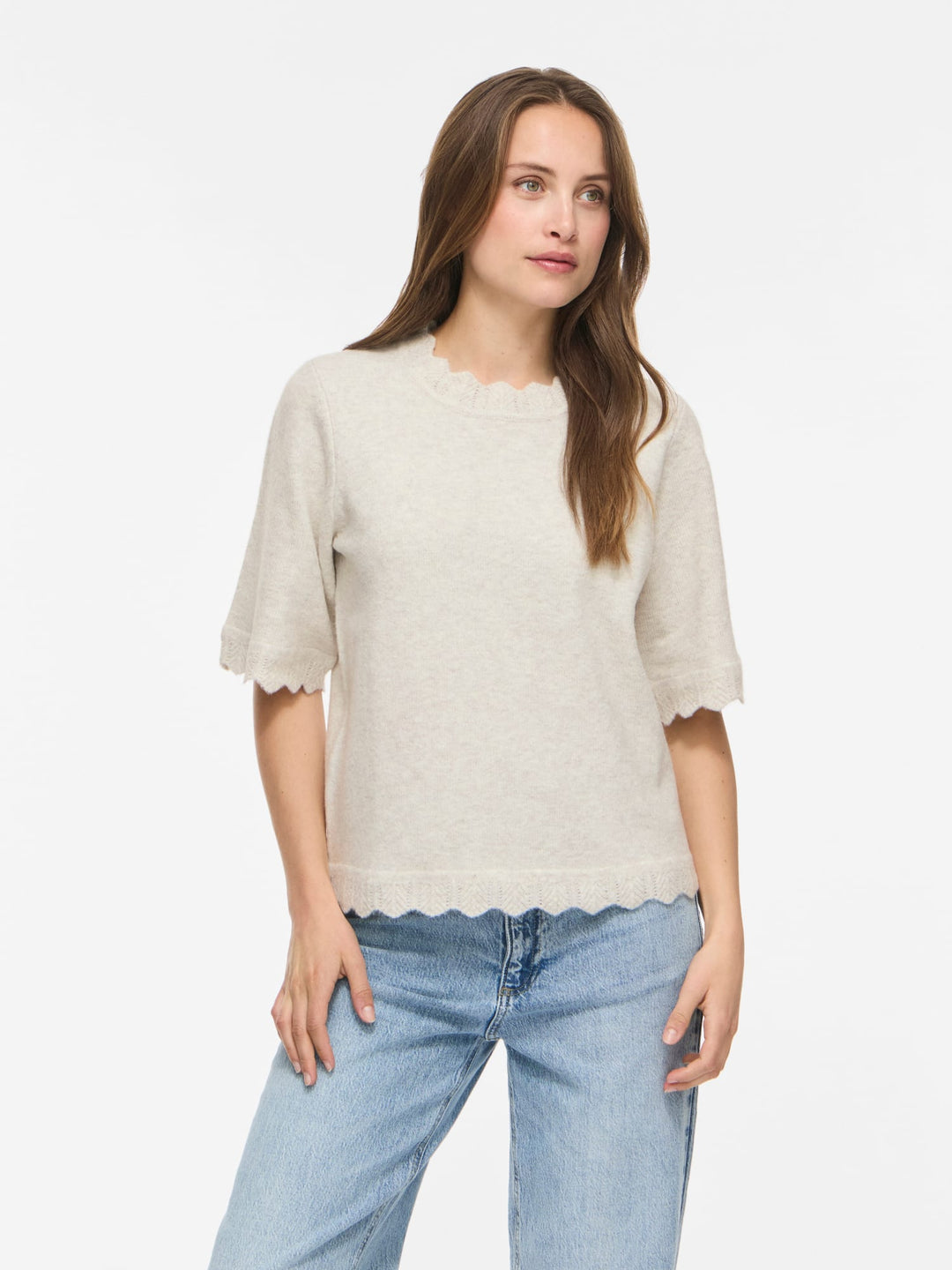 Vila NIKOLINA t-shirt k/m dames – wit dessin
