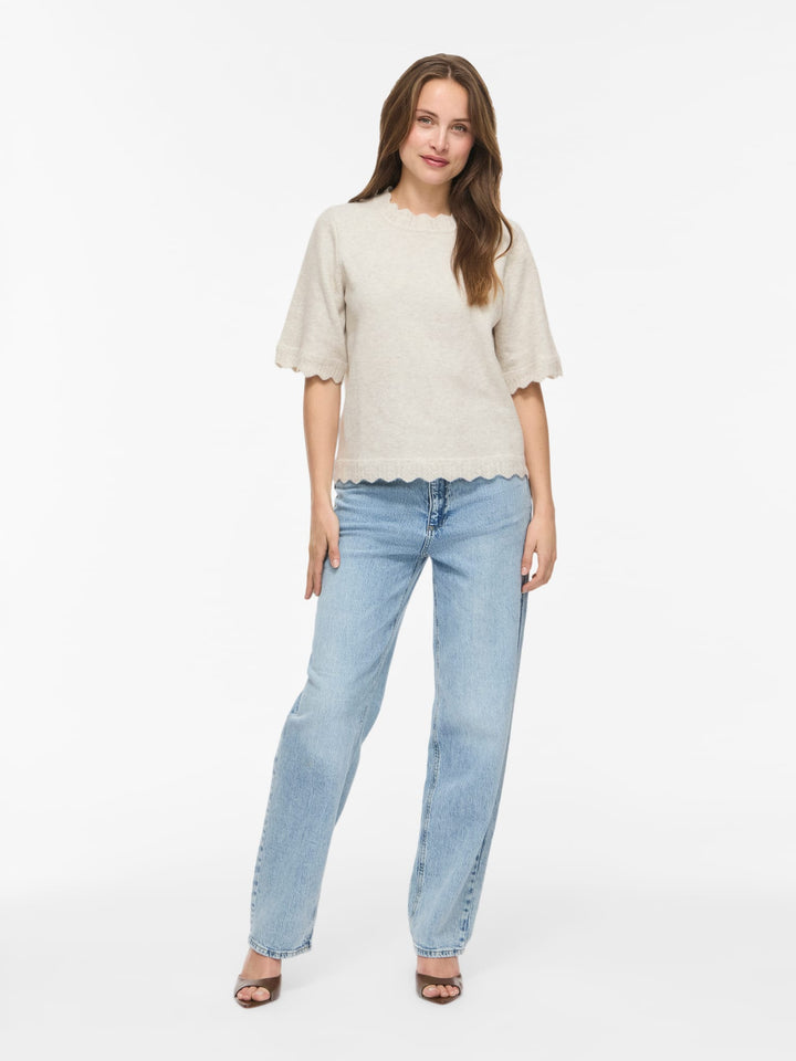 Vila 14119188 NIKOLINA t-shirt k/m dames wit dessin