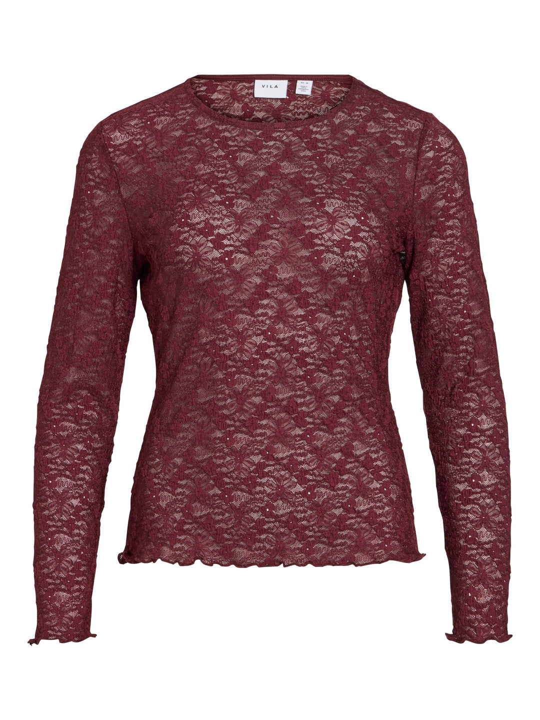 Vila VIFAY O-NECK L/S TOP - dames blouse bordeaux