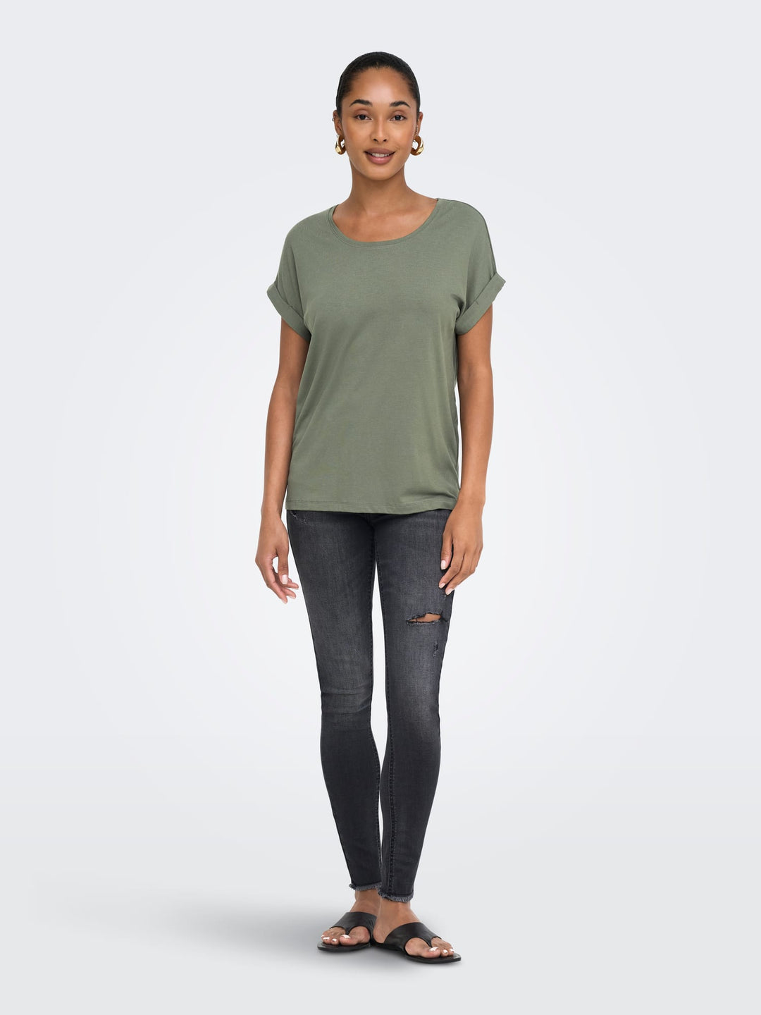 Only Moster T-shirt olijf – dames
