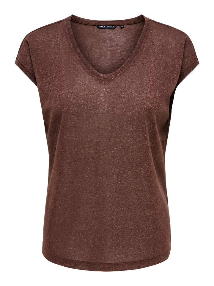 Only t-shirt k/m dames bordeaux – 15136069 Silvery