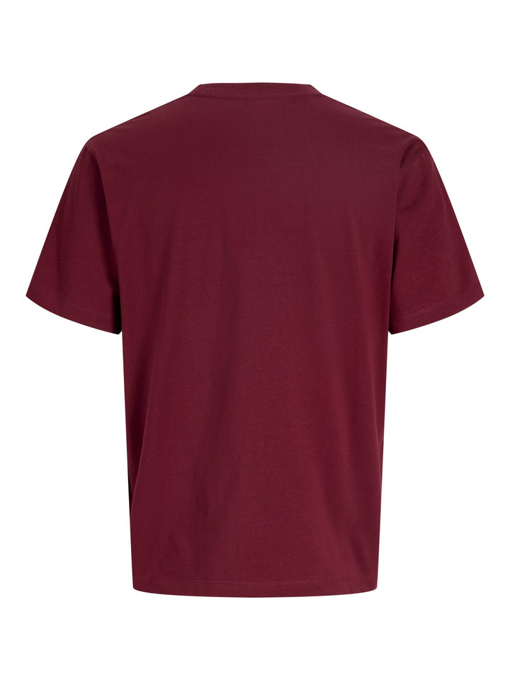Jack & Jones t-shirt k/m heren wijnrood – 12299800 FREDERIKSBERG