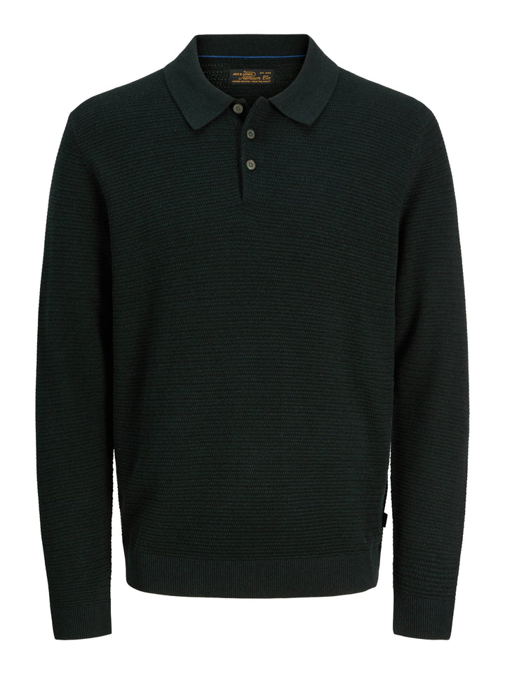 Jack &amp; Jones polo l/m donkergroen – heren