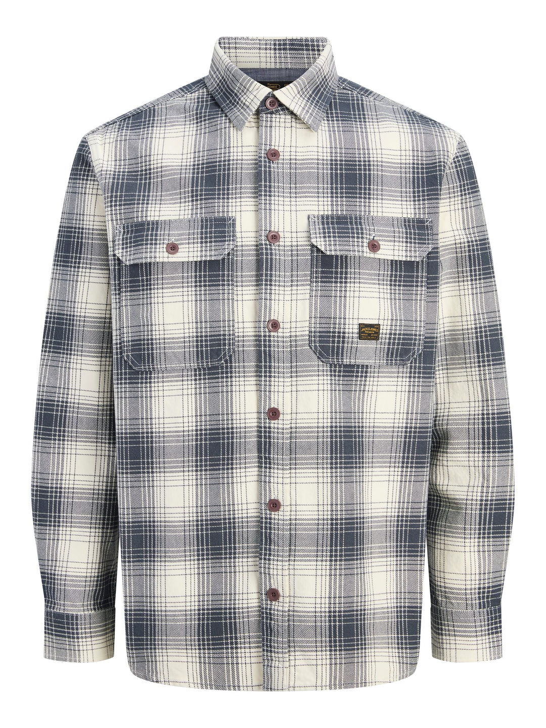 Jack &amp; Jones 12301357 Bluivy overhemd l/m blauw dessin – heren