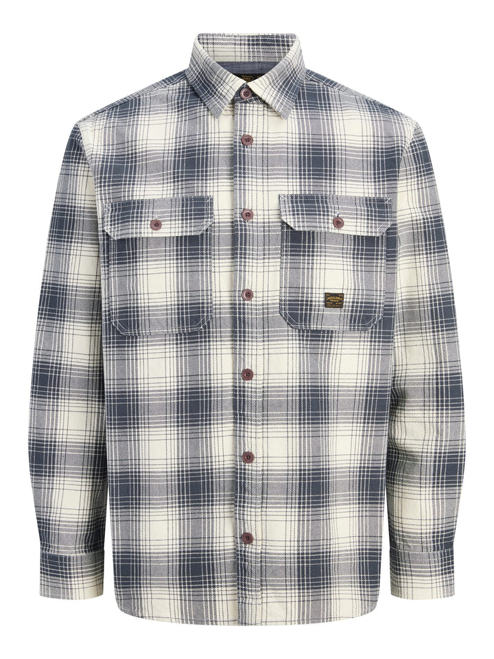 Jack &amp; Jones 12301357 Bluivy overhemd l/m blauw dessin – heren