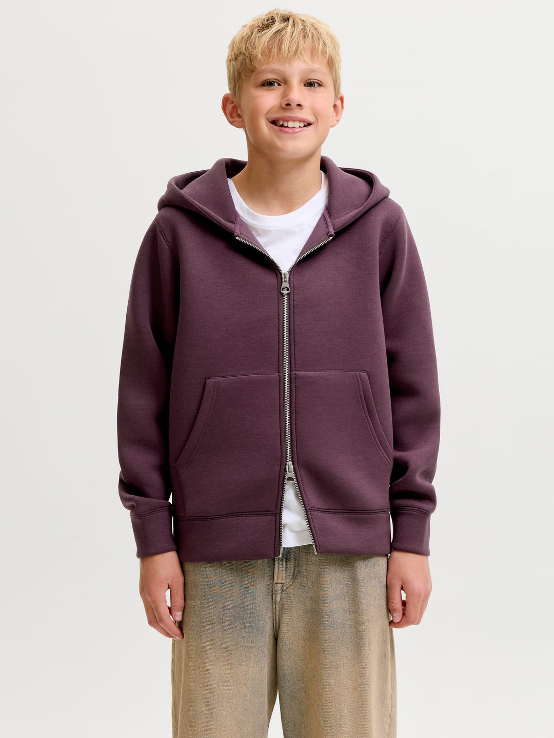 jack &amp; jones kids vest sweat bordeaux – jongens