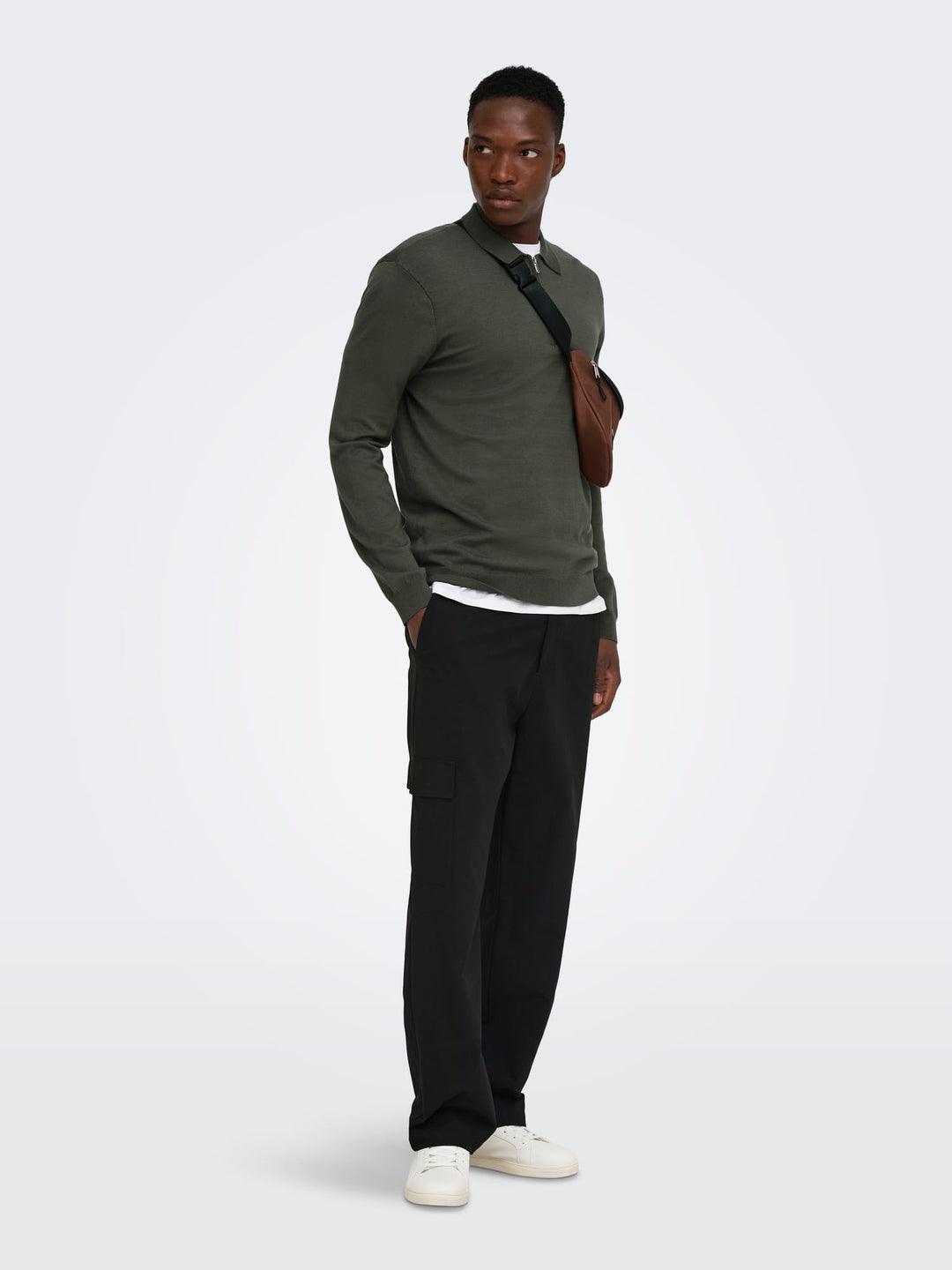 ONLY & SONS ONSWYLER REG HALF ZIP POLO KNIT – heren trui - Army