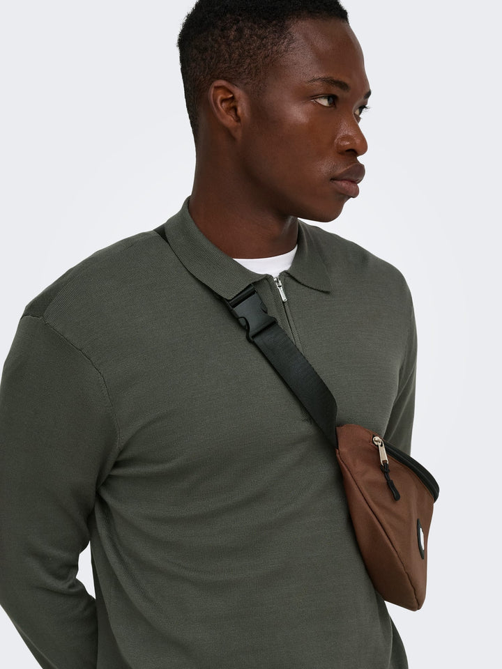 ONLY & SONS ONSWYLER REG HALF ZIP POLO KNIT – heren trui - Army