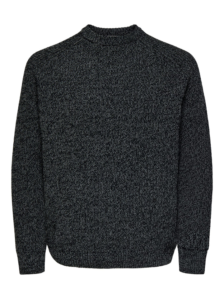 ONLY & SONS gebreide pullover zwart dessin – heren