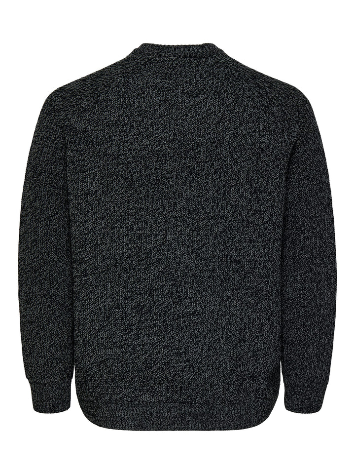 ONLY & SONS gebreide pullover zwart dessin – heren