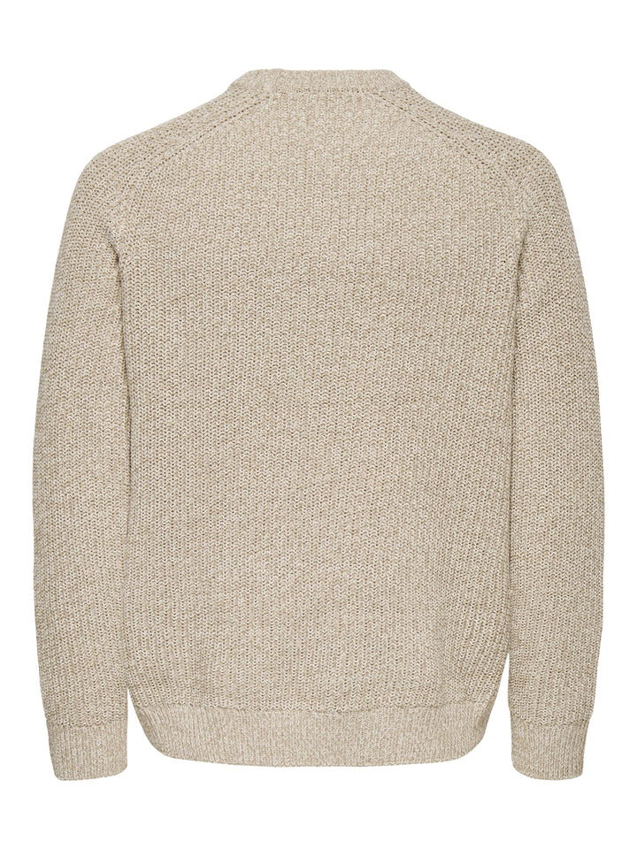 ONLY & SONS gebreide pullover zand – heren