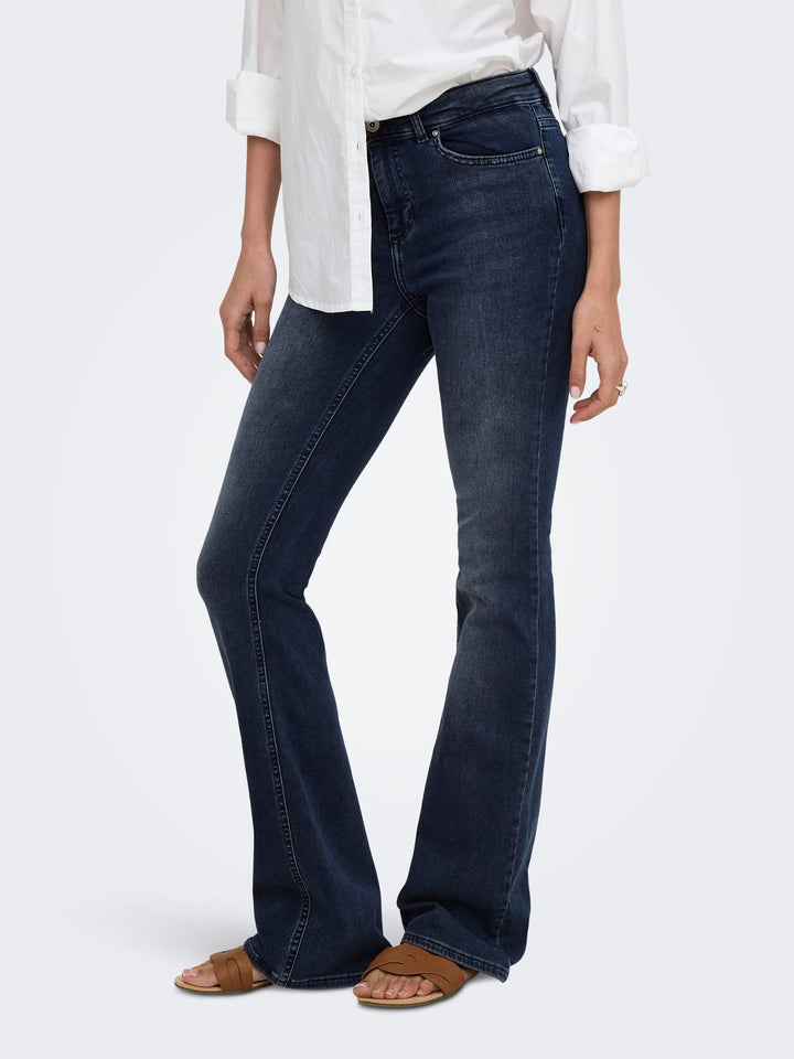Only flared jeans blauw denim - dames - Blue Denim - L32