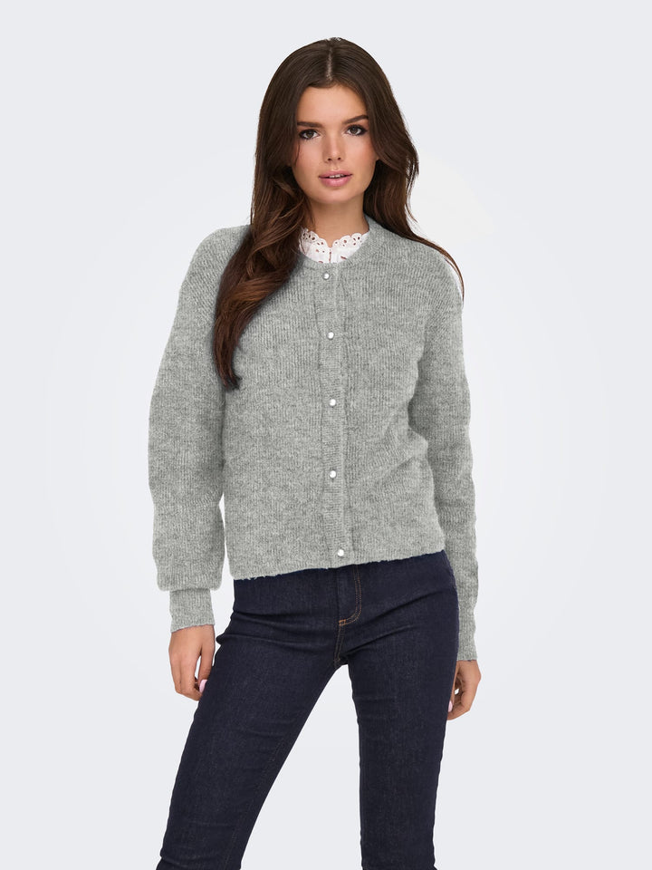 Jacqueline de Yong Lumi vest gebreid dames grijs melee
