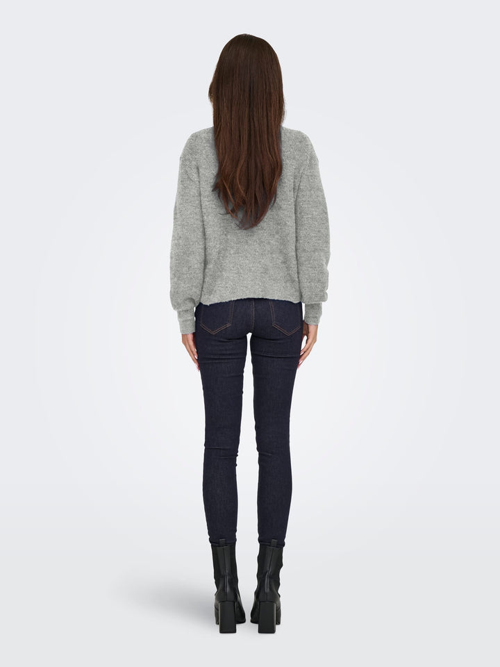 Jacqueline de Yong Lumi vest gebreid dames grijs melee