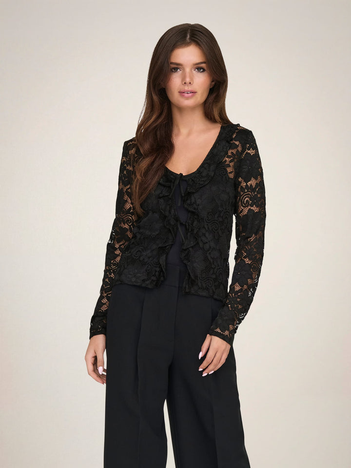 Jacqueline de Yong Noe vest gebreid zwart - dames