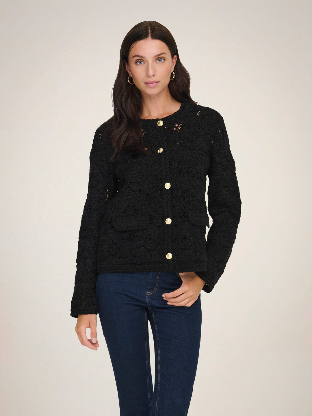 Jacqueline de Yong Emilie vest gebreid zwart – dames