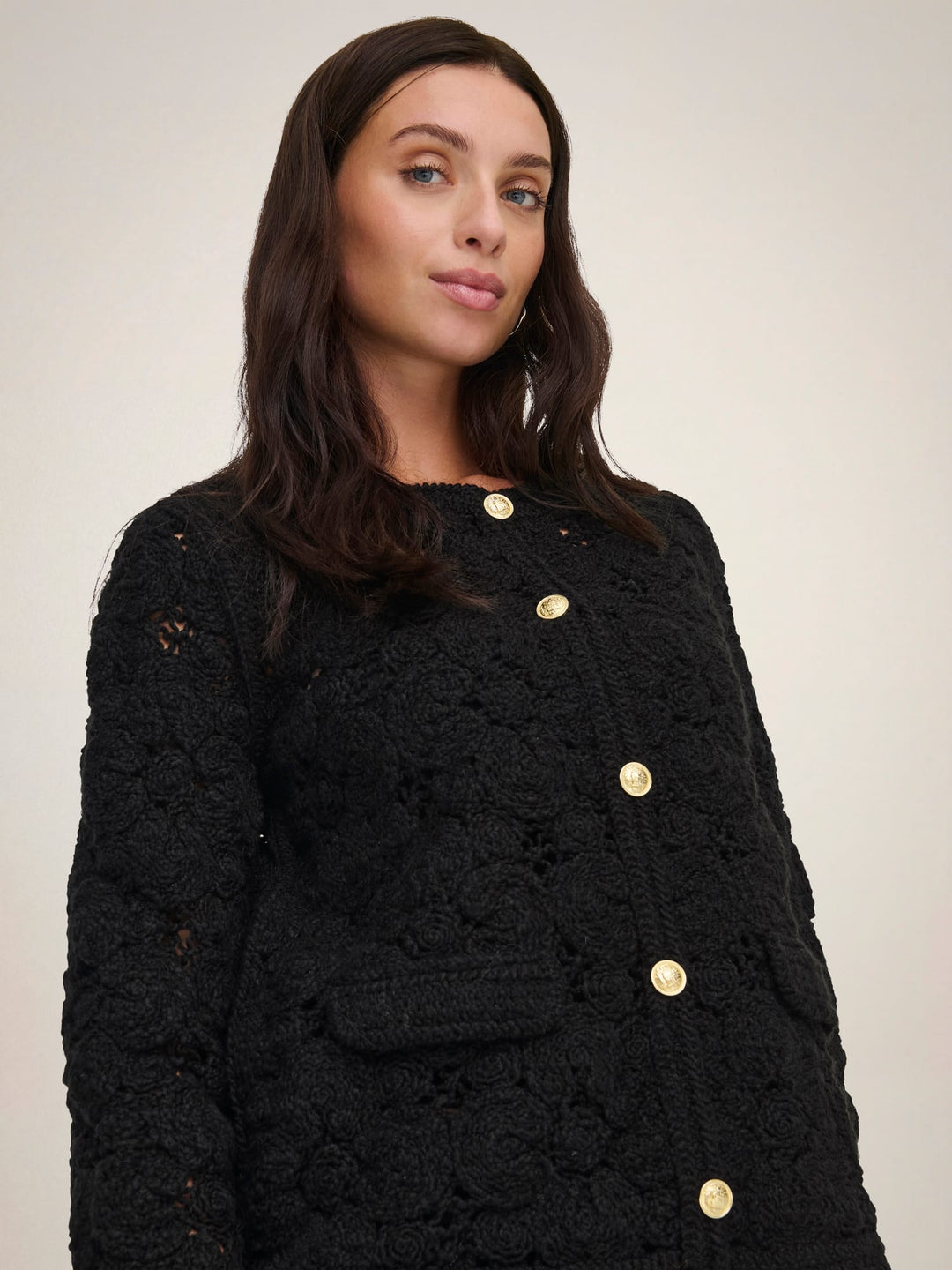 Jacqueline de Yong Emilie vest gebreid zwart – dames
