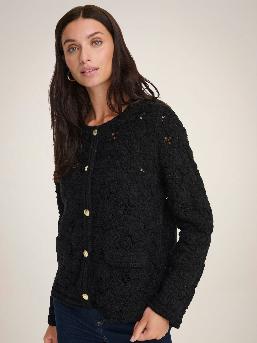 Jacqueline de Yong Emilie vest gebreid zwart – dames
