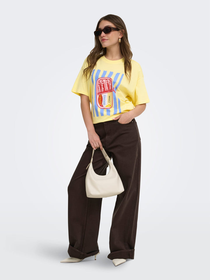 Only ONLVIVVI S/S Lovely Top geel – dames T-shirt