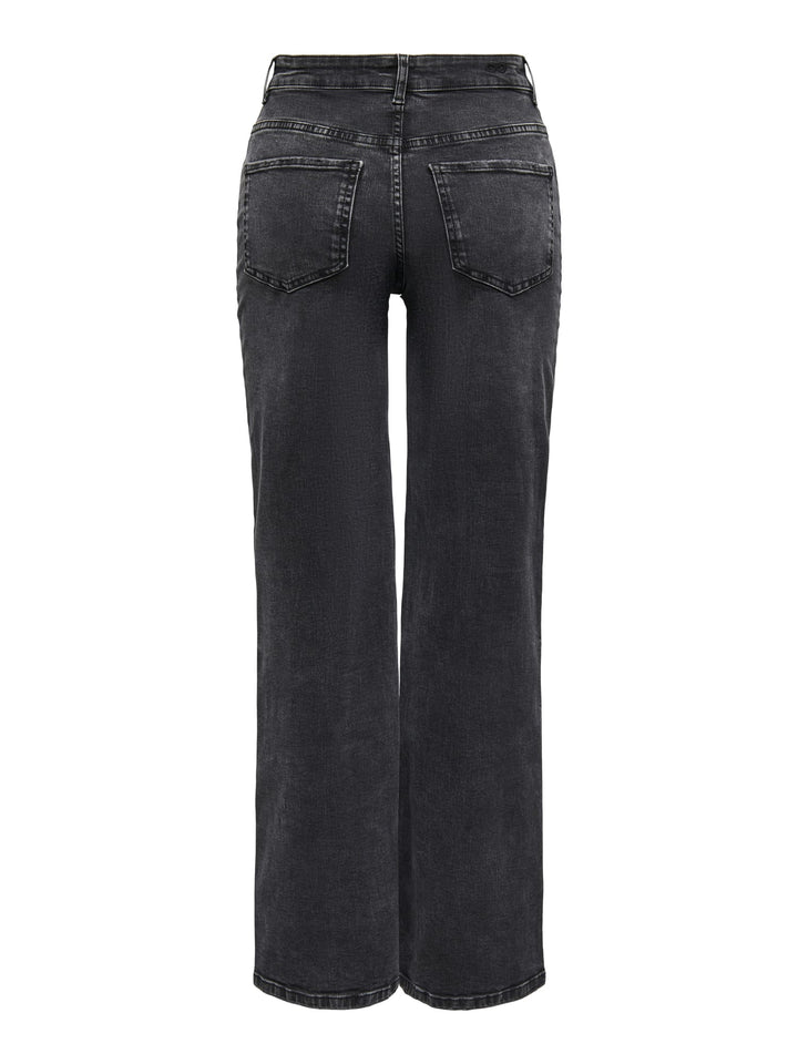 Jacqueline de Yong Felina wide fit jeans zwart – dames - Black Denim - L32