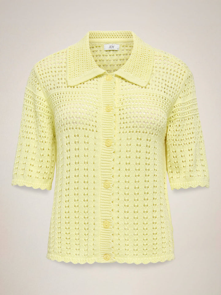 Jacqueline de Yong Robin vest gebreid dames - geel