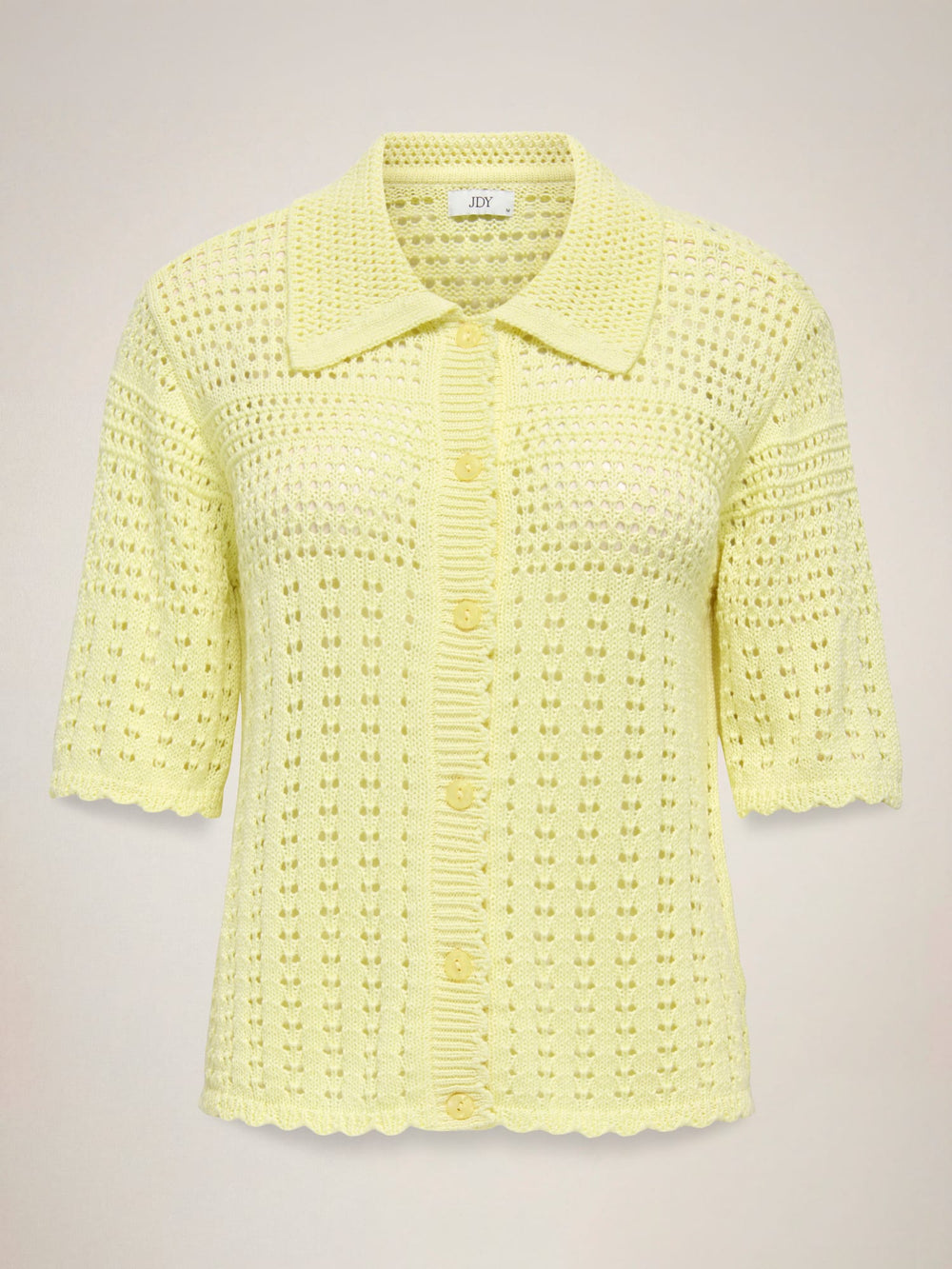jacqueline de yong 15361342 Robin vest gebreid geel