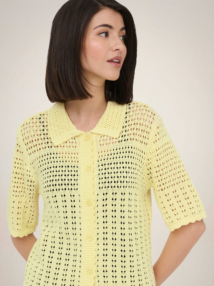 Jacqueline de Yong Robin vest gebreid dames - geel