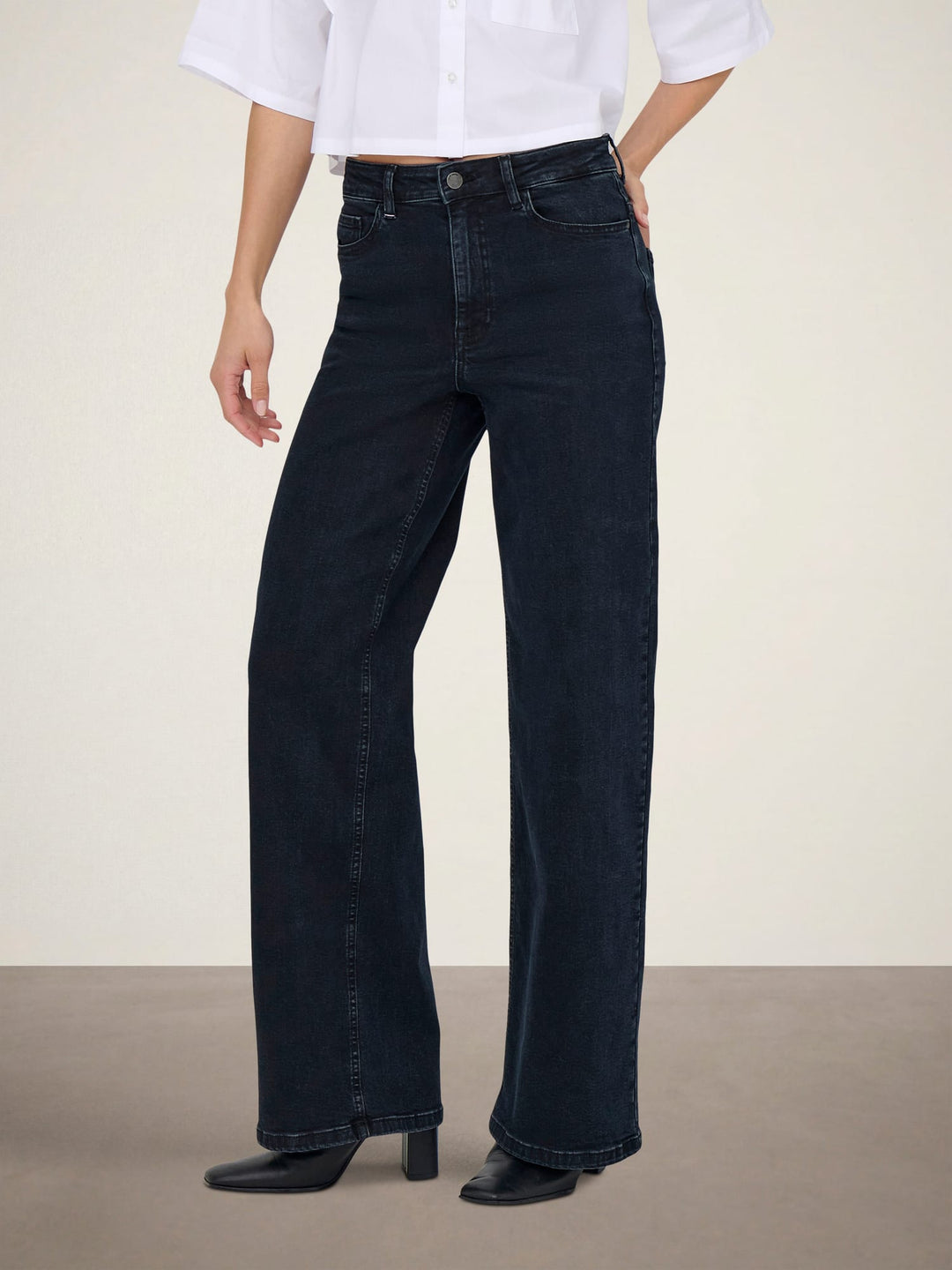 Jacqueline de Yong Felina wide fit jeans - dames - Blue Denim - L30