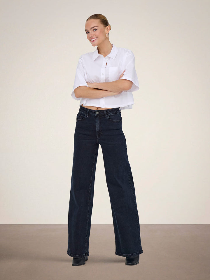 Jacqueline de Yong Felina wide fit jeans - dames - Blue Denim - L30