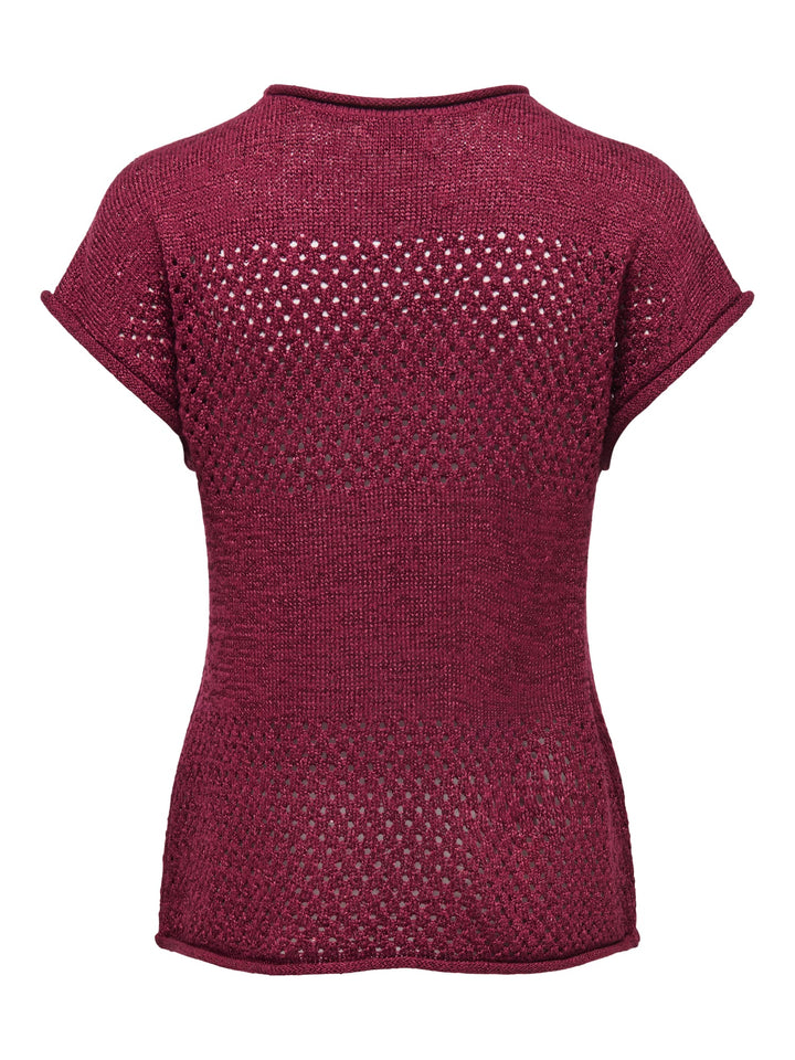 Jacqueline de Yong 15373835 Mia gebreide pullover bordeaux