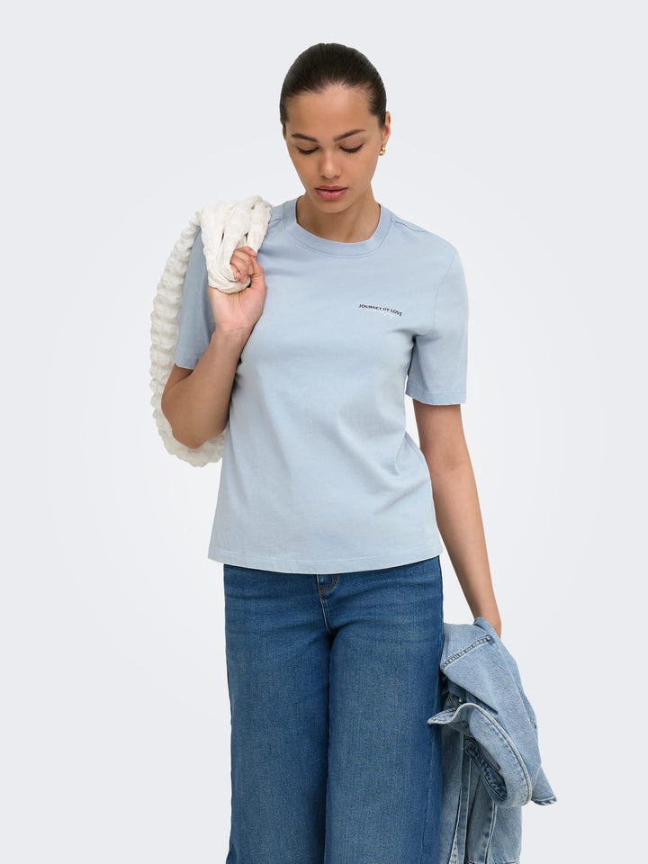 Only ONLLUCY MONJA S/S TOP lichtblauw – dames t-shirt