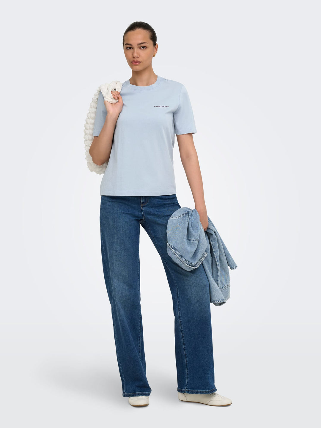 Only ONLLUCY MONJA S/S TOP lichtblauw – dames t-shirt