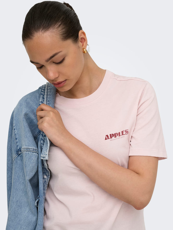 Only ONLLUCY MONJA S/S Top licht roze – dames t-shirt